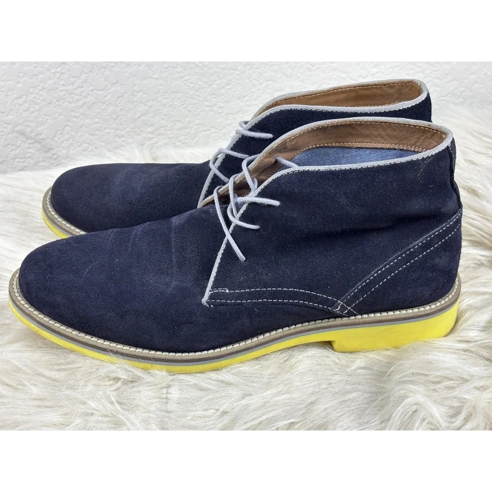 Aldo Blue Suede Chukka Boots 8 Lace Up High‎ Top Rugged Casual Streetwear